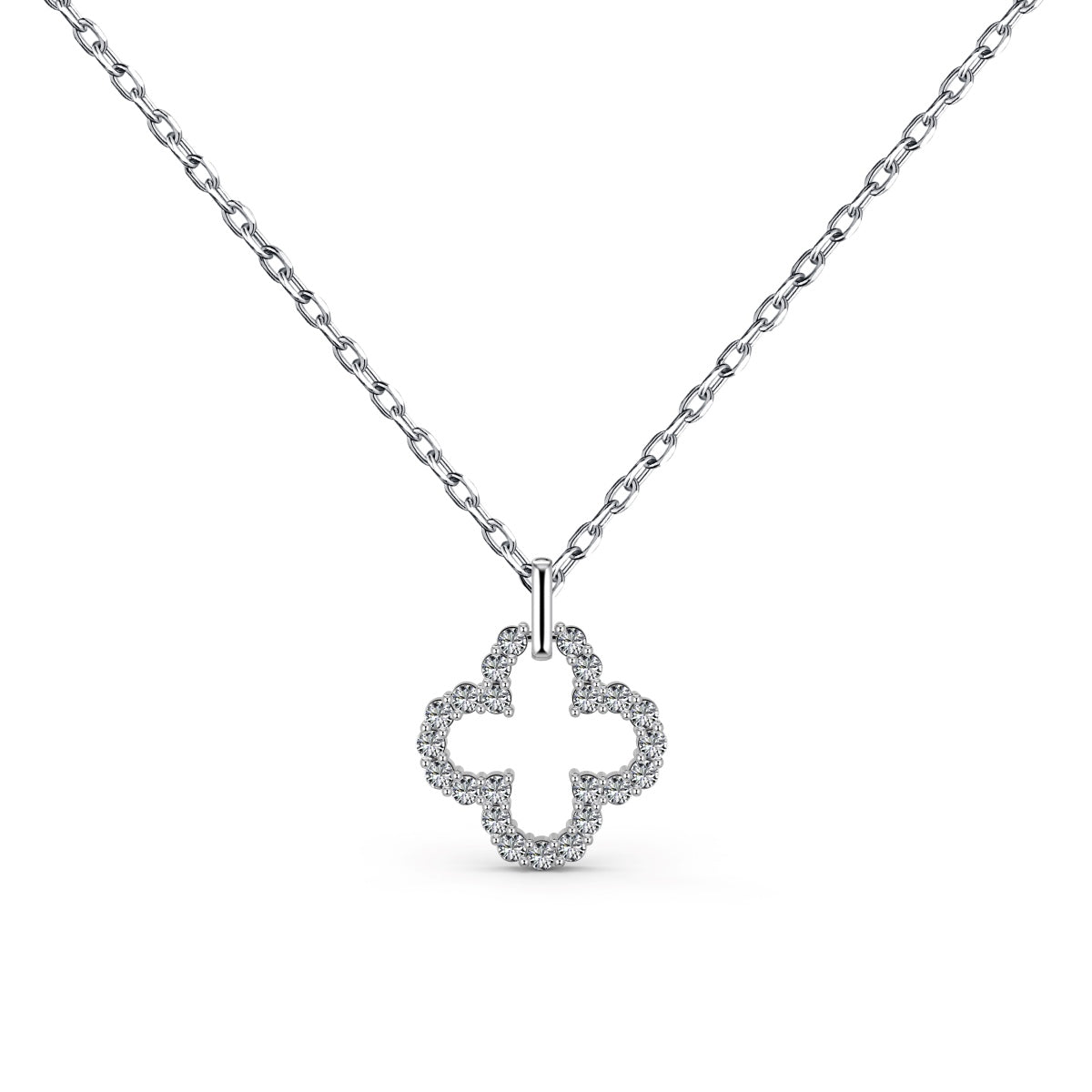 [Polaidi Jewelry]Four-Leaf Clover Hollow Design Exquisite Necklace