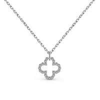 [Perlaura Jewelry ]Four-Leaf Clover Hollow Design Exquisite Necklace