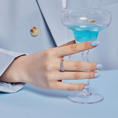 [Polaidi Jewelry]Splashy Ornate Emerald Cut Cocktail Ring