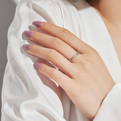 [Polaidi Jewelry]Sparkling Vibrant Round Shape Daily Ring
