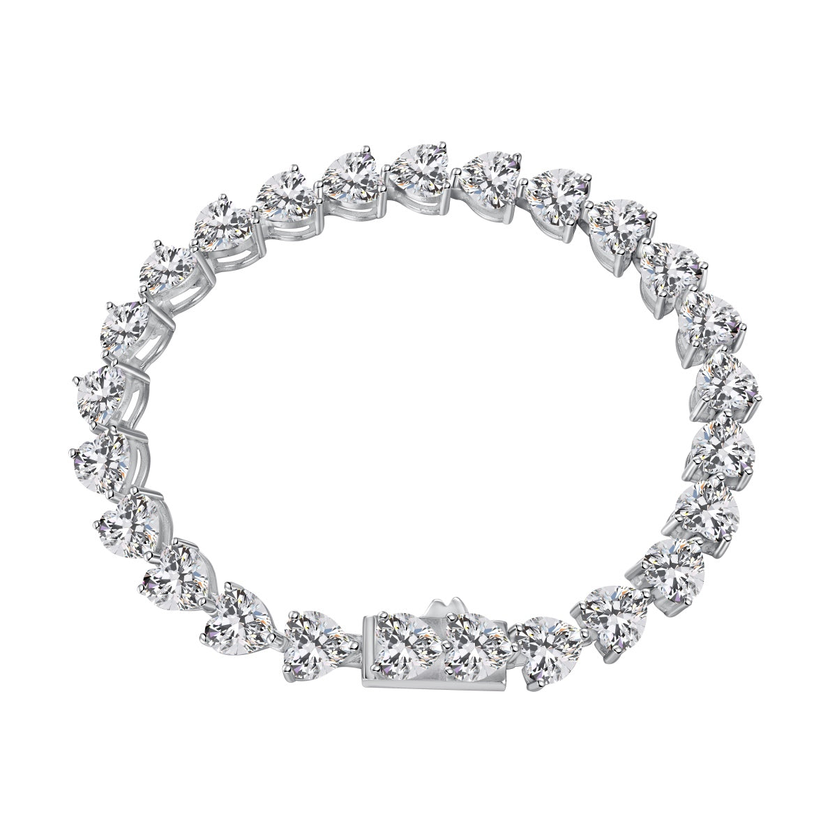 [Polaidi Jewelry]0.75 Carat Elegant Romantic Heart Shape Lover Bracelet