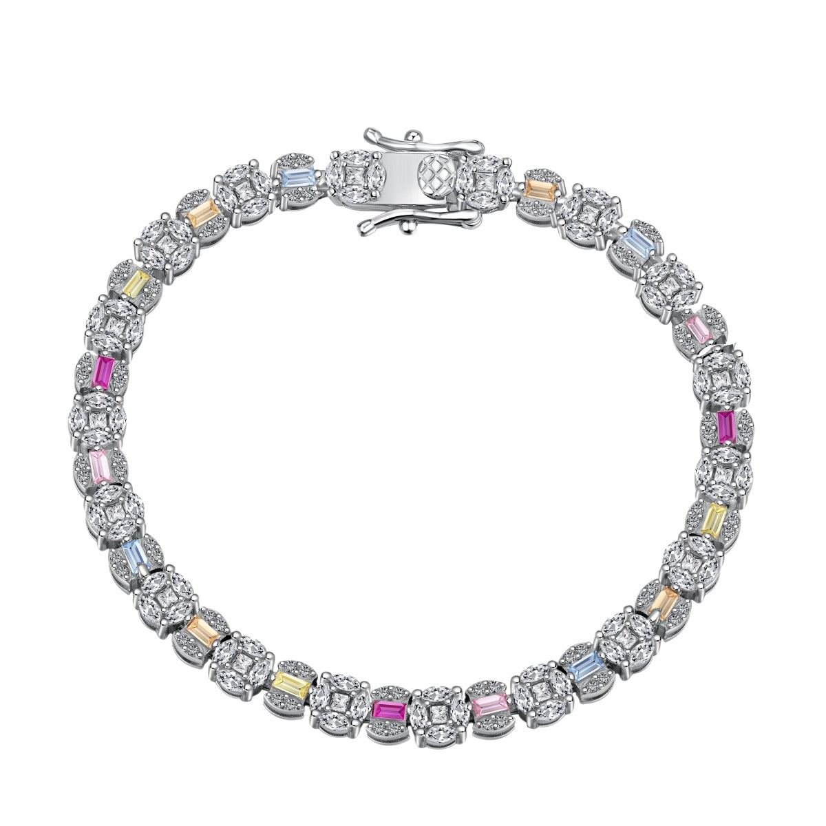 [Polaidi Jewelry]Dazzling Radiant Multi Cut Daily Bracelet
