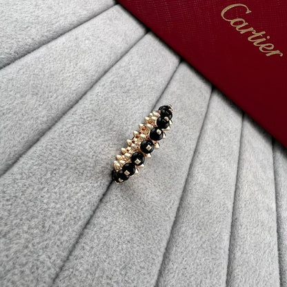 [：Polaidi Jewelry]ローズゴールド グリーンアゲート リベットリング アジア限定エディション