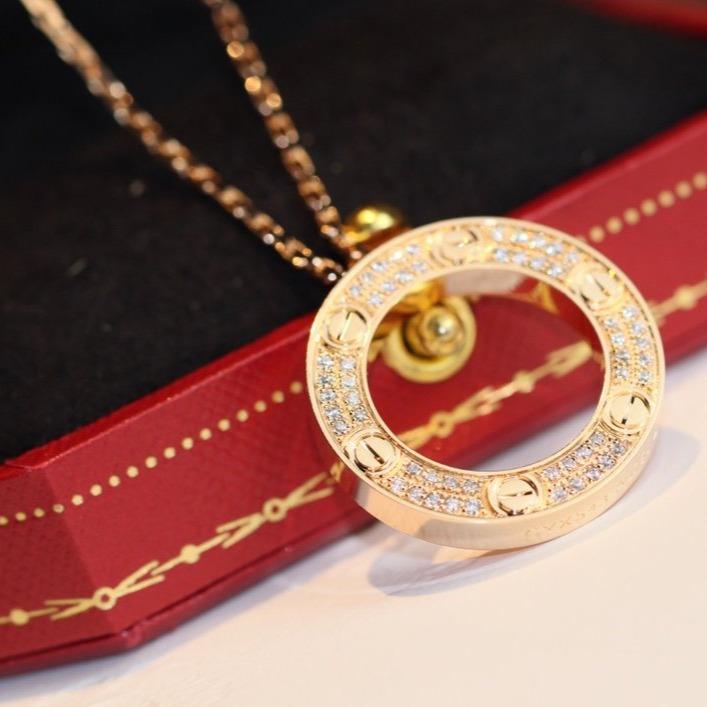 [：Polaidi Jewelry]LOVEネックレス アジャスタブル ローズゴールド