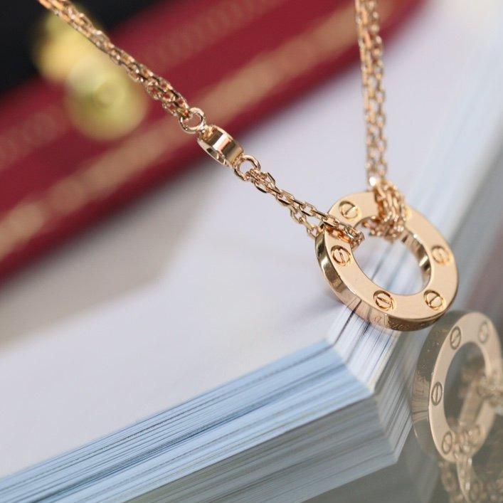 [Polaidi Jewelry]LOVE NECKLACE ADJUSTABLE ROSE GOLD 2 DIAMOND