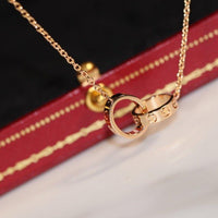 [Perlaura Jewelry ]LOVE NECKLACE PINK GOLD AND SILVER