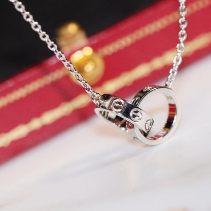 [：Polaidi Jewelry]LOVE NECKLACE ピンクゴールド＆シルバー