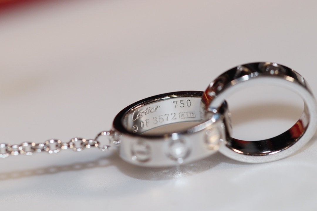 [Polaidi Jewelry]LOVE NECKLACE PINK GOLD AND SILVER