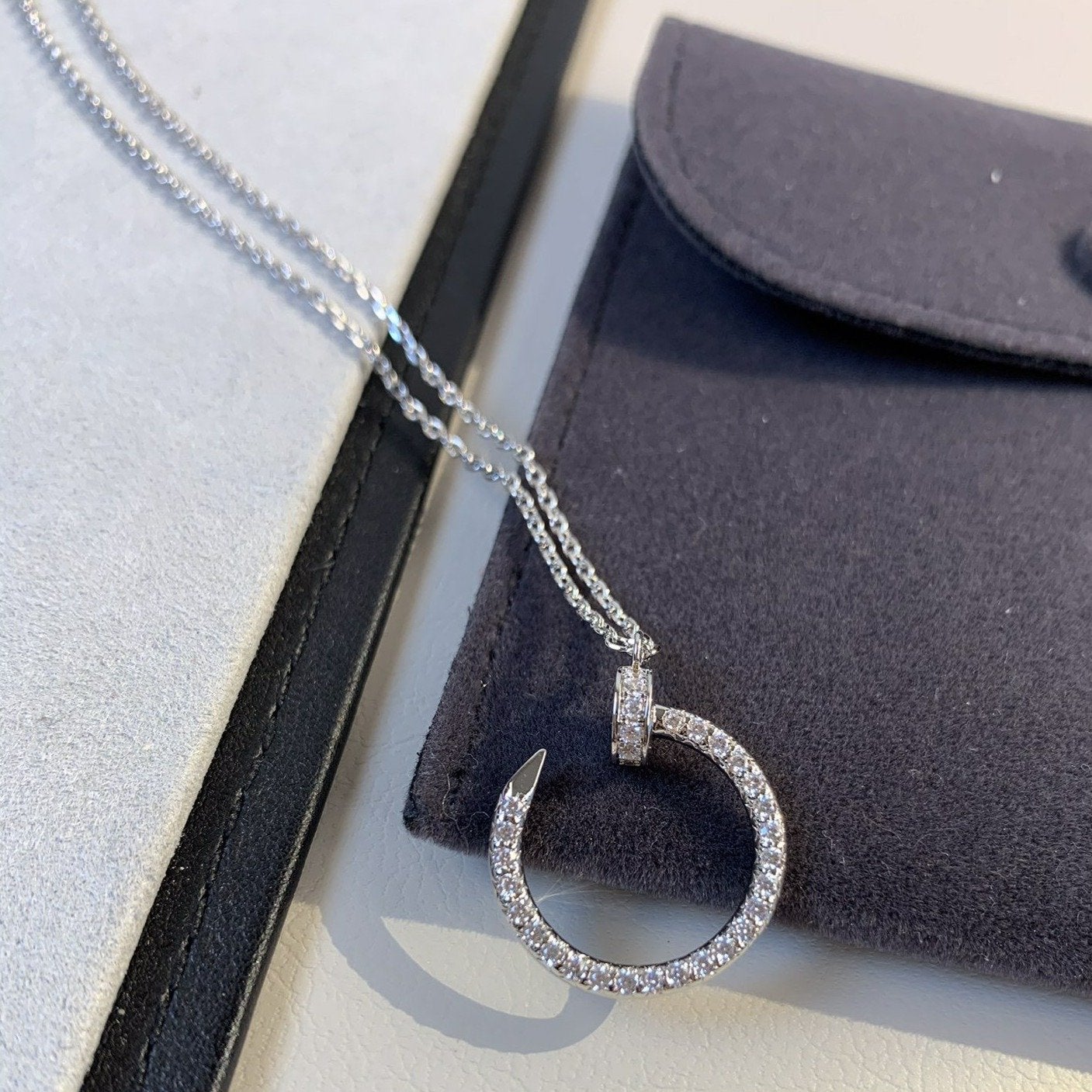 [Polaidi Jewelry]JUSTE NECKLACE SILVER DIAMONDS