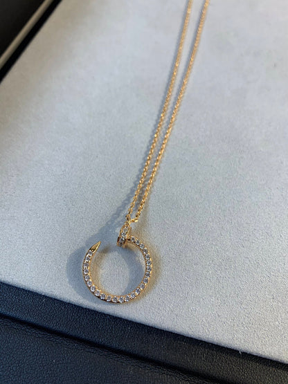 [：Polaidi Jewelry]ジュスト アン クル ネックレス ピンクゴールド ダイヤモンド