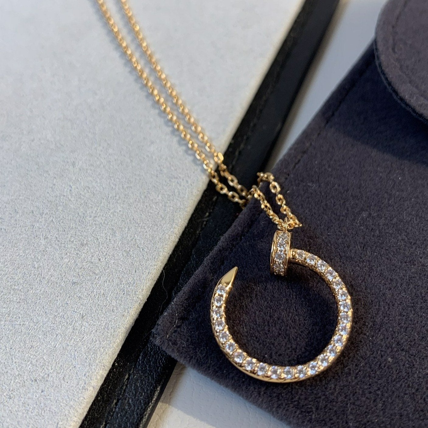 [Polaidi Jewelry]JUSTE NECKLACE PINK GOLD DIAMONDS