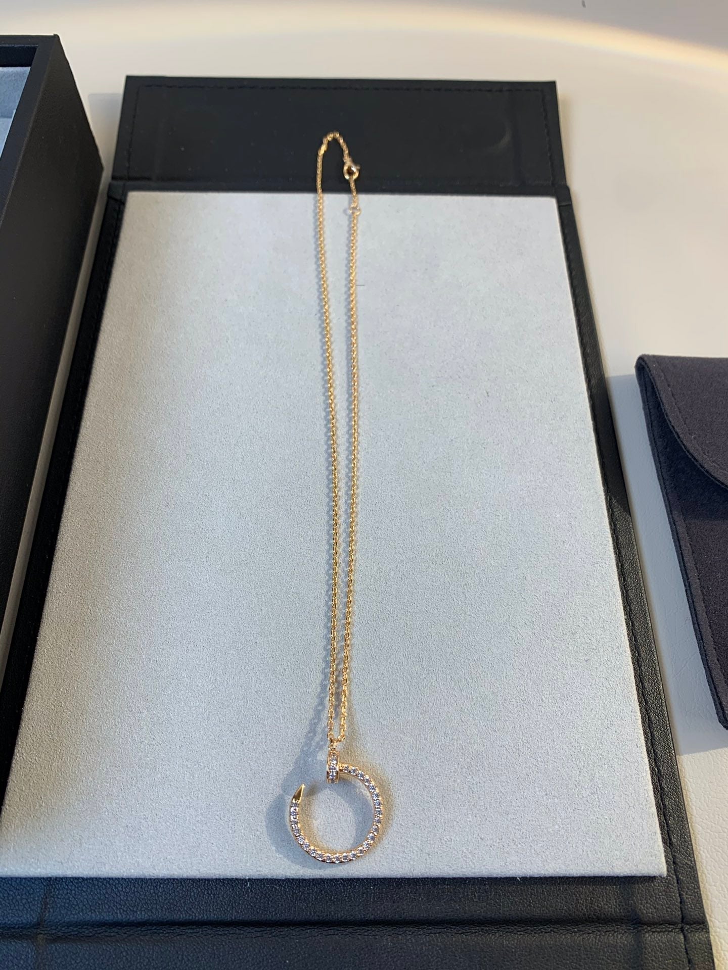 [：Polaidi Jewelry]ジュスト アン クル ネックレス ピンクゴールド ダイヤモンド