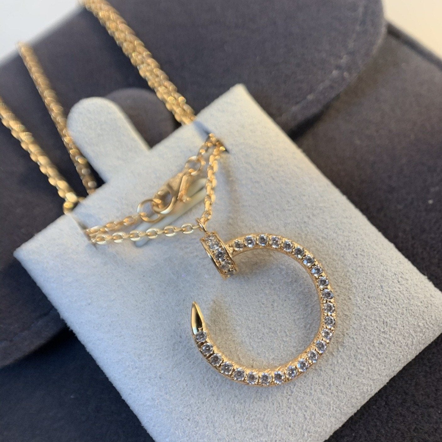 [：Polaidi Jewelry]ジュスト アン クル ネックレス ピンクゴールド ダイヤモンド
