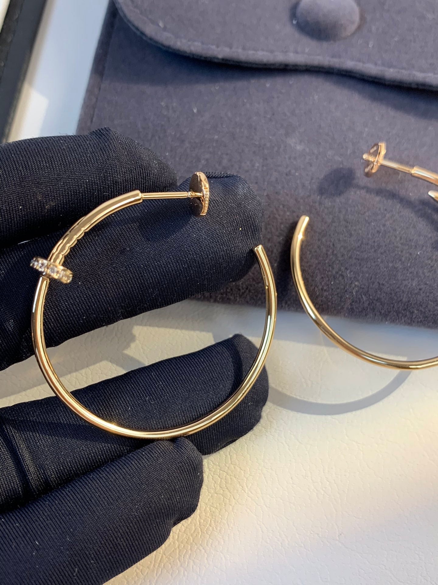 [：Polaidi Jewelry]ジュスト イヤリング ゴールド ダイヤモンド 1.8MM