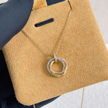 [：Polaidi Jewelry]TRINITY NECKLACE SILVER GOLD PINK GOLD DIAMONDS