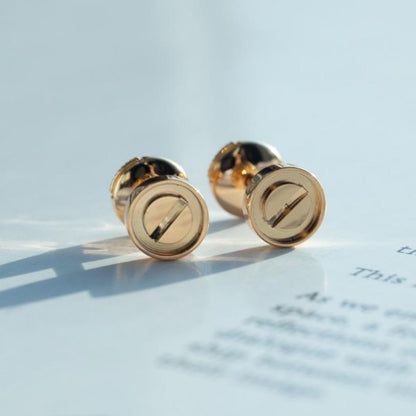 [Polaidi Jewelry]LOVE EARRINGS PINK GOLD 10MM