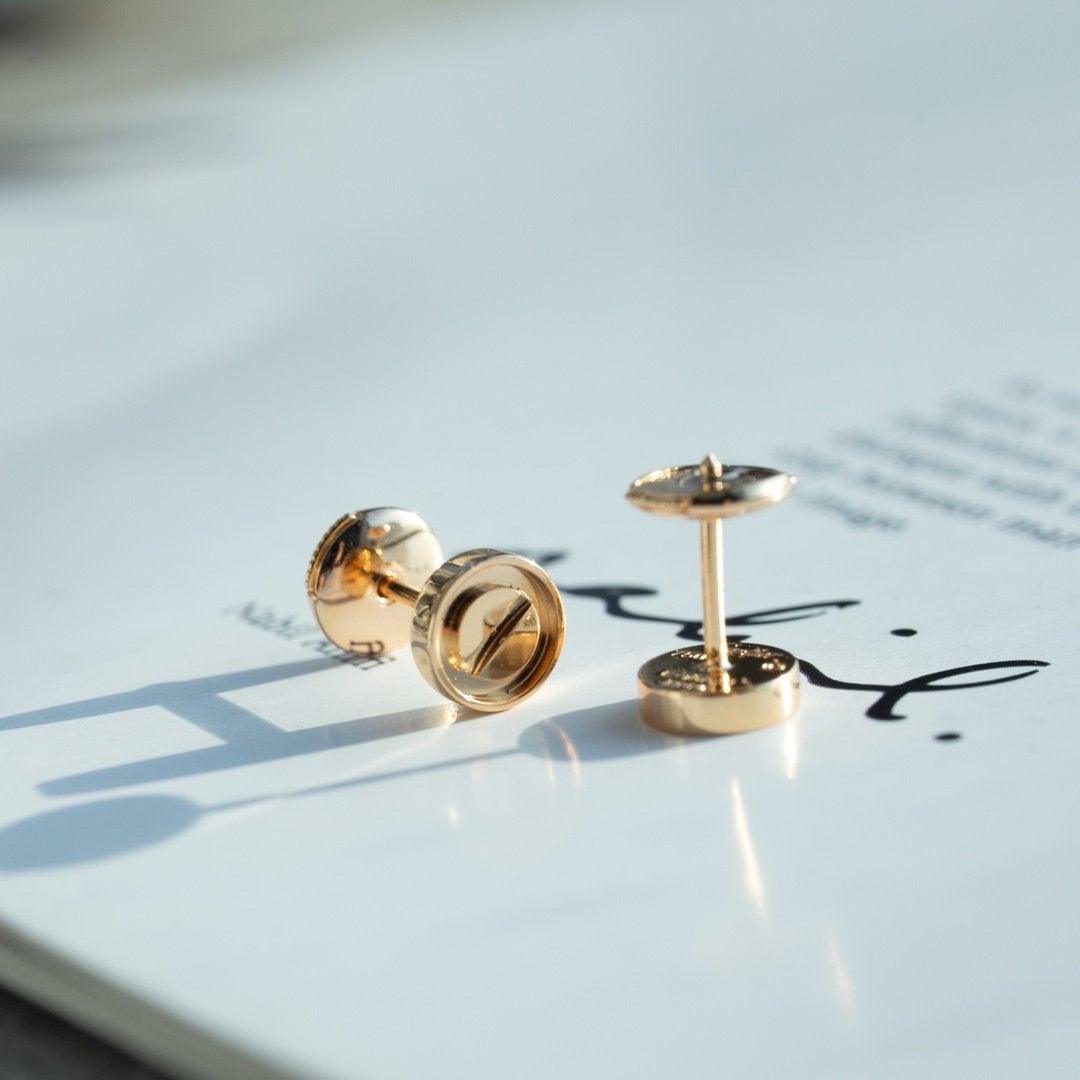 [Polaidi Jewelry]LOVE EARRINGS PINK GOLD 10MM