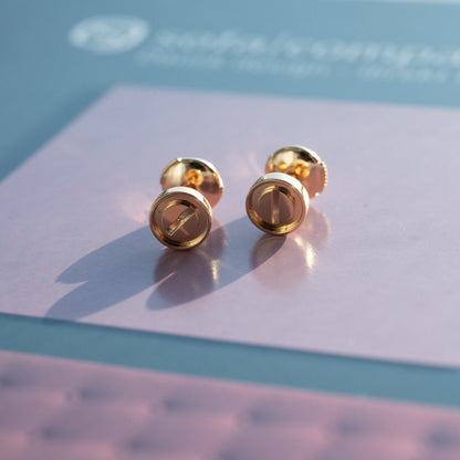 [Polaidi Jewelry]LOVE EARRINGS PINK GOLD 10MM