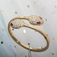 [Perlaura Jewelry ]SERPENTI BRACELET PINK GOLD DIAMOND DOUBLE SNAKE