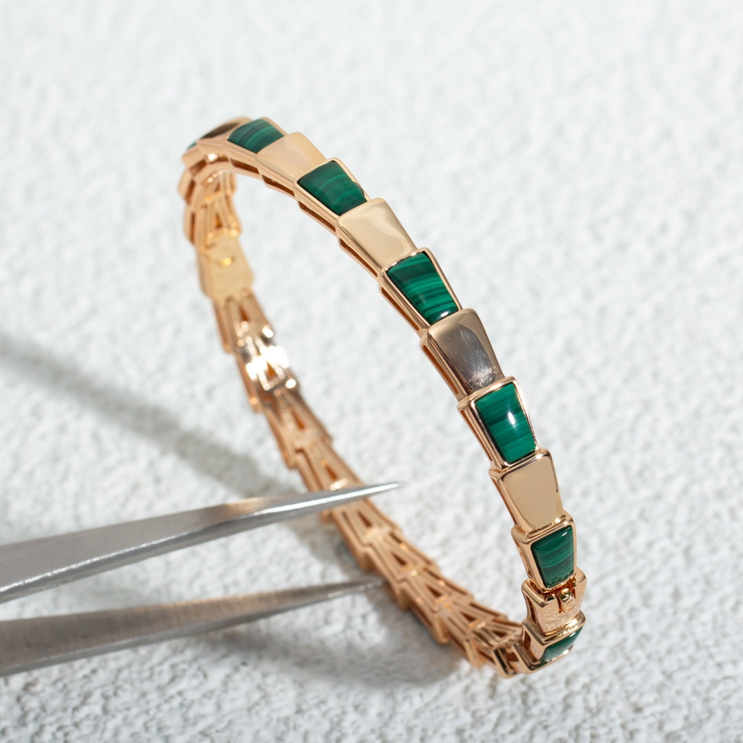 [：Polaidi]SERPENTI BRACELET PINK GOLD MALACHITE