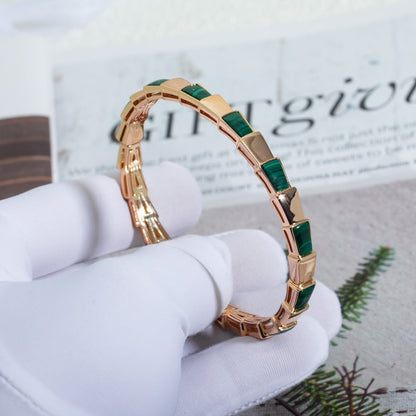 [：Polaidi]SERPENTI BRACELET PINK GOLD MALACHITE