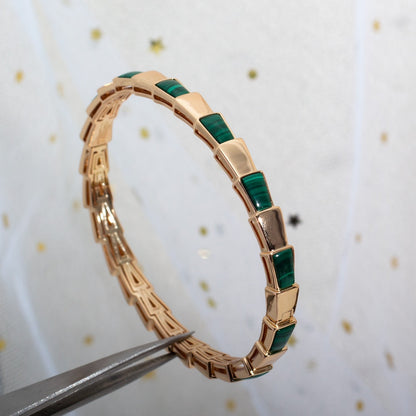 [：Polaidi]SERPENTI BRACELET PINK GOLD MALACHITE