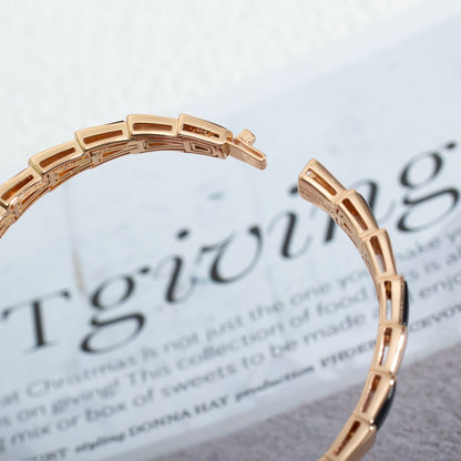 [：Polaidi]SERPENTI BRACELET PINK GOLD ONYX