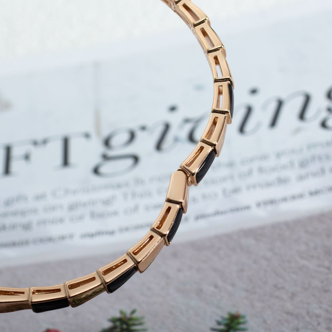 [：Polaidi]SERPENTI BRACELET PINK GOLD ONYX