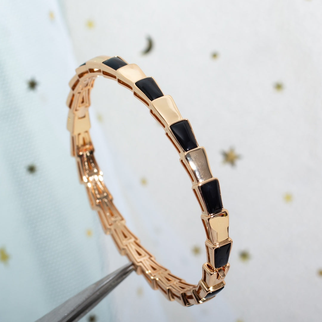 [：Polaidi]SERPENTI BRACELET PINK GOLD ONYX