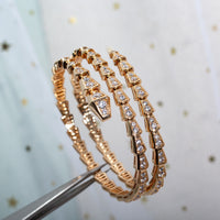 [Perlaura Jewelry ]SERPENTI BRACELET PINK GOLD DIAMOND DOUBLE ROW