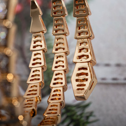 [：Polaidi]SERPENTI BRACELET PINK GOLD DIAMOND DOUBLE ROW