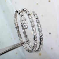 [Perlaura Jewelry ]SERPENTI BRACELET SILVER DIAMOND DOUBLE ROW