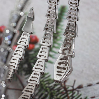 [：Polaidi]SERPENTI BRACELET SILVER DIAMOND DOUBLE ROW