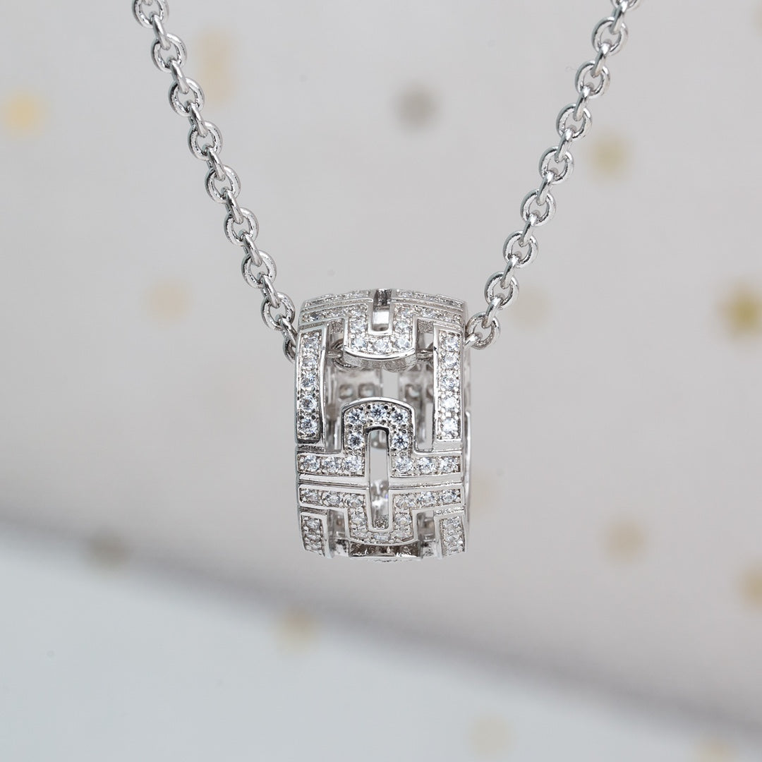 [：Polaidi]PARENTESI NECKLACE SILVER DIAMOND