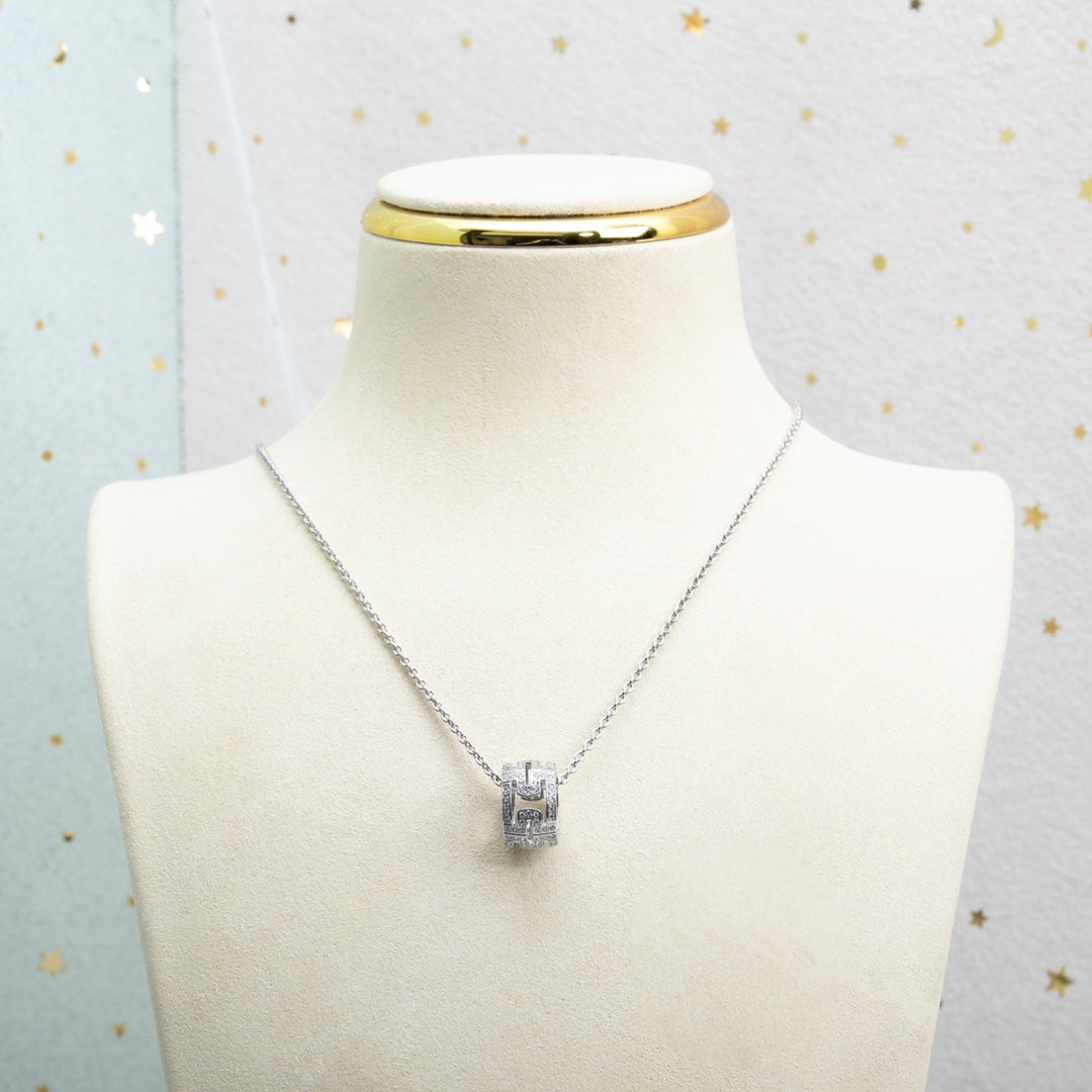 [：Polaidi]PARENTESI NECKLACE SILVER DIAMOND