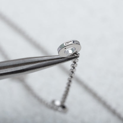 [：Polaidi]PARENTESI NECKLACE SILVER DIAMOND