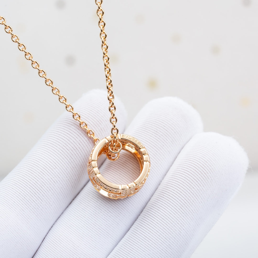 [：Polaidi]PARENTESI NECKLACE PINK GOLD DIAMOND