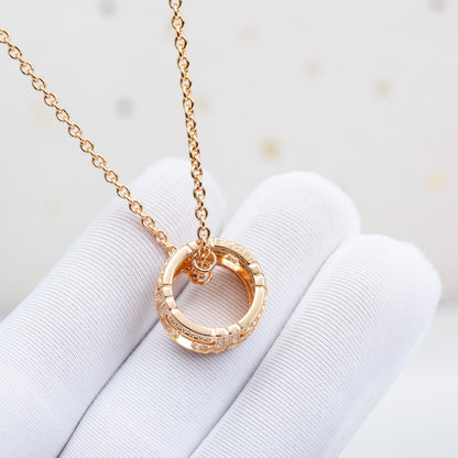 [：Polaidi]PARENTESI NECKLACE PINK GOLD DIAMOND