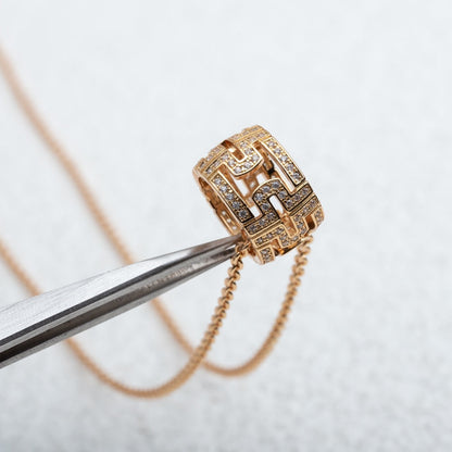 [：Polaidi]PARENTESI NECKLACE PINK GOLD DIAMOND