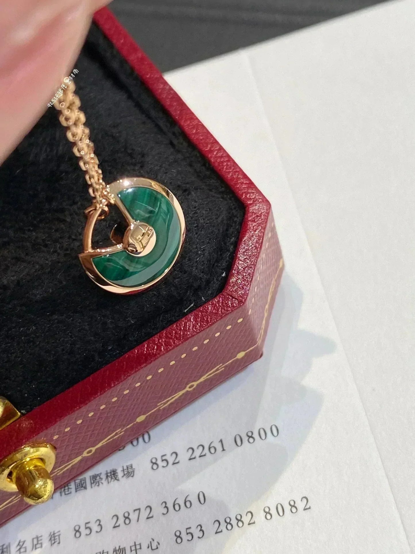 [Polaidi Jewelry]AMULETTE ROSE GOLD MALACHITE NECKLACE