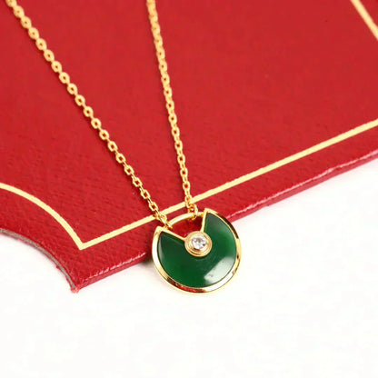 [：Polaidi Jewelry]AMULETTE GOLD MALACHITE NECKLACE