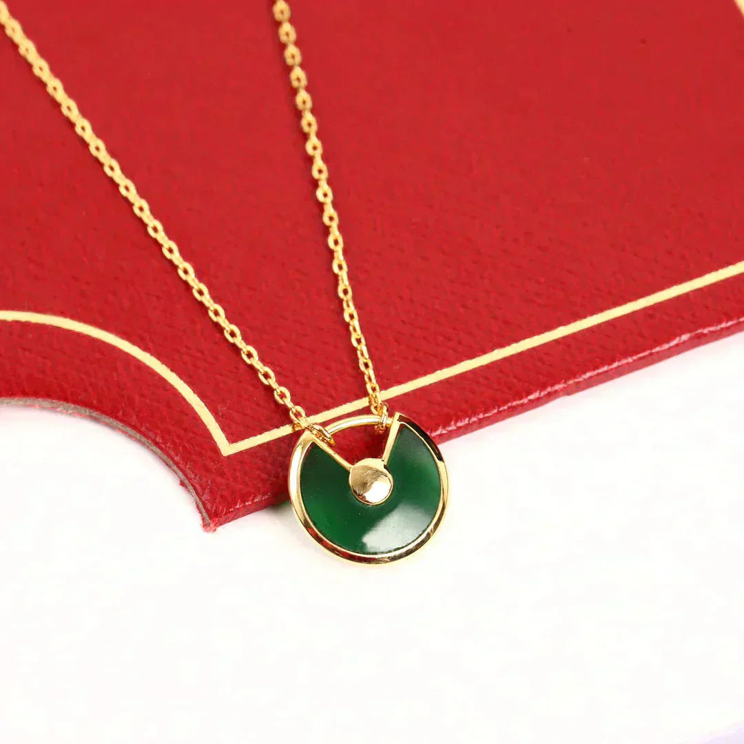 [：Polaidi Jewelry]AMULETTE GOLD MALACHITE NECKLACE