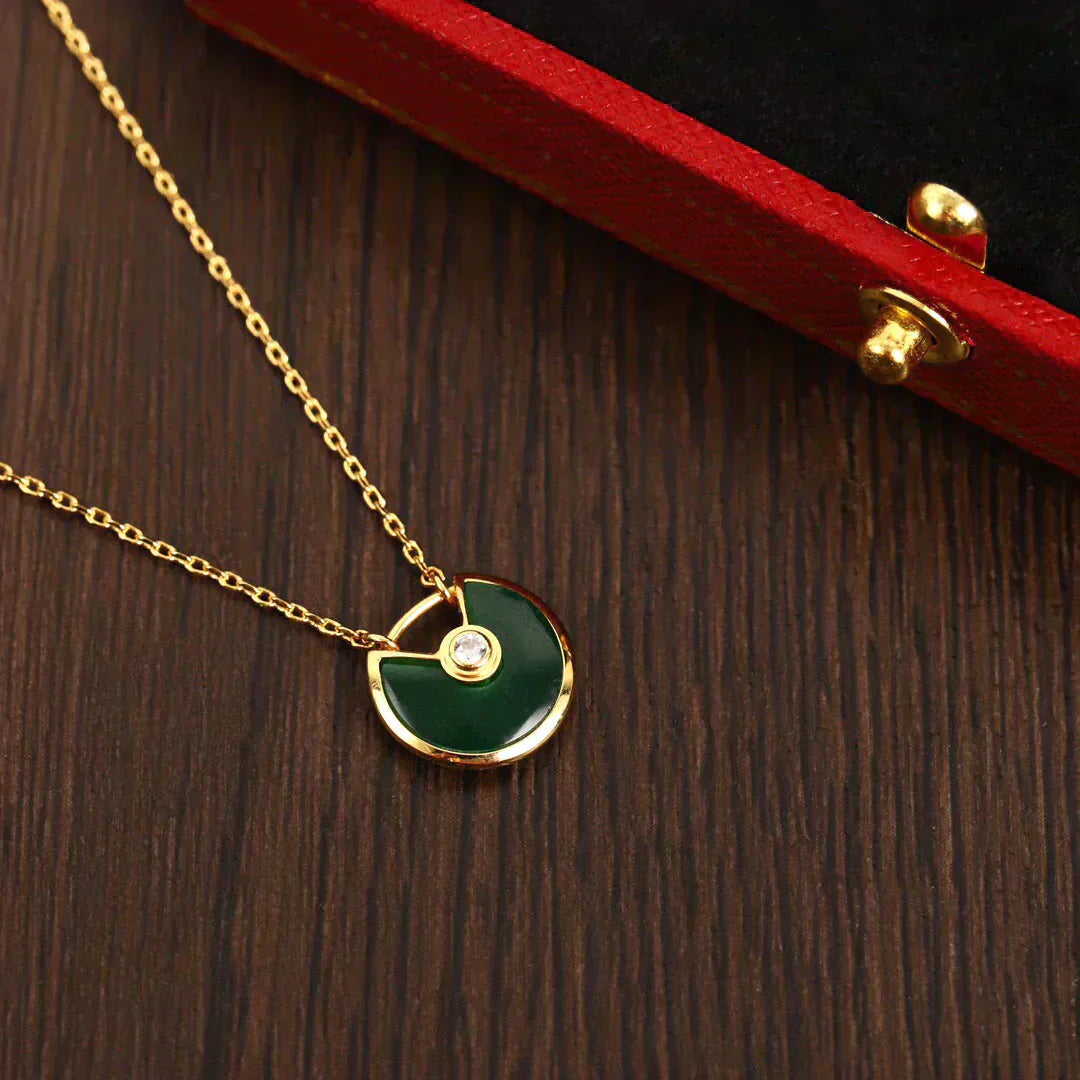 [：Polaidi Jewelry]AMULETTE GOLD MALACHITE NECKLACE