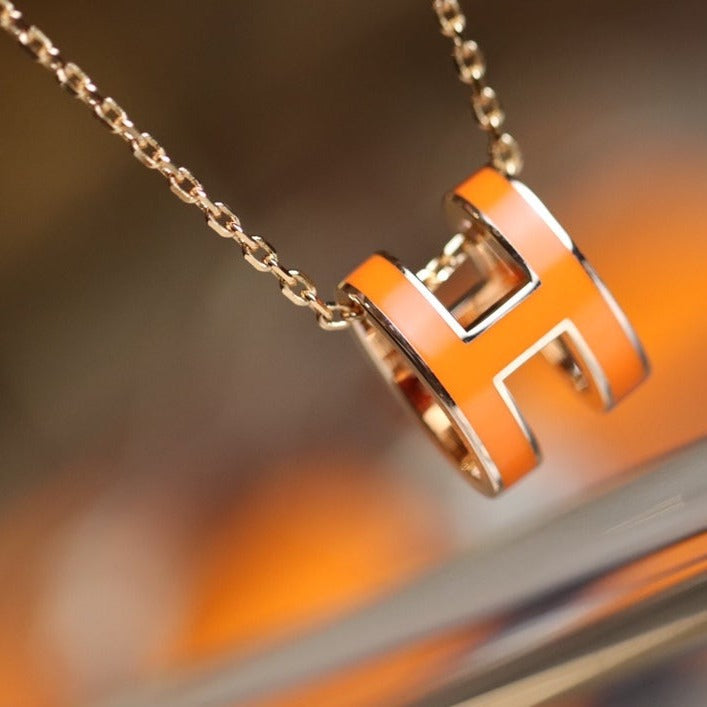 [：Polaidi Jewelry]POP H PEDANT PINK GOLD