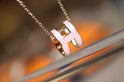 [：Polaidi Jewelry]POP H PEDANT PINK GOLD