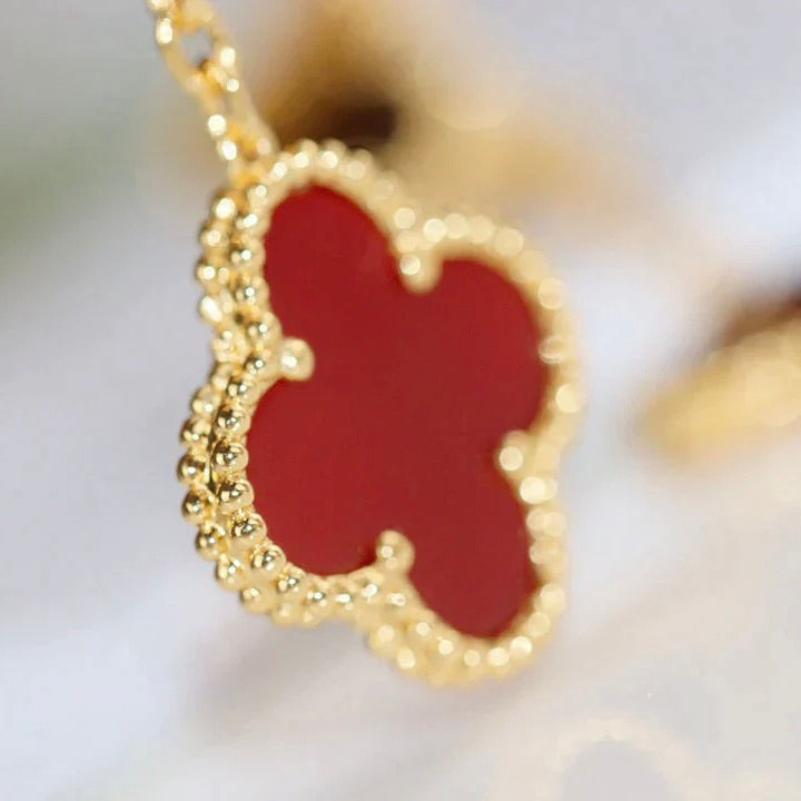 [Polaidi Jewelry]CLOVER  2 MOTIF  TIGER EYE CARNELIAN EARRINGS
