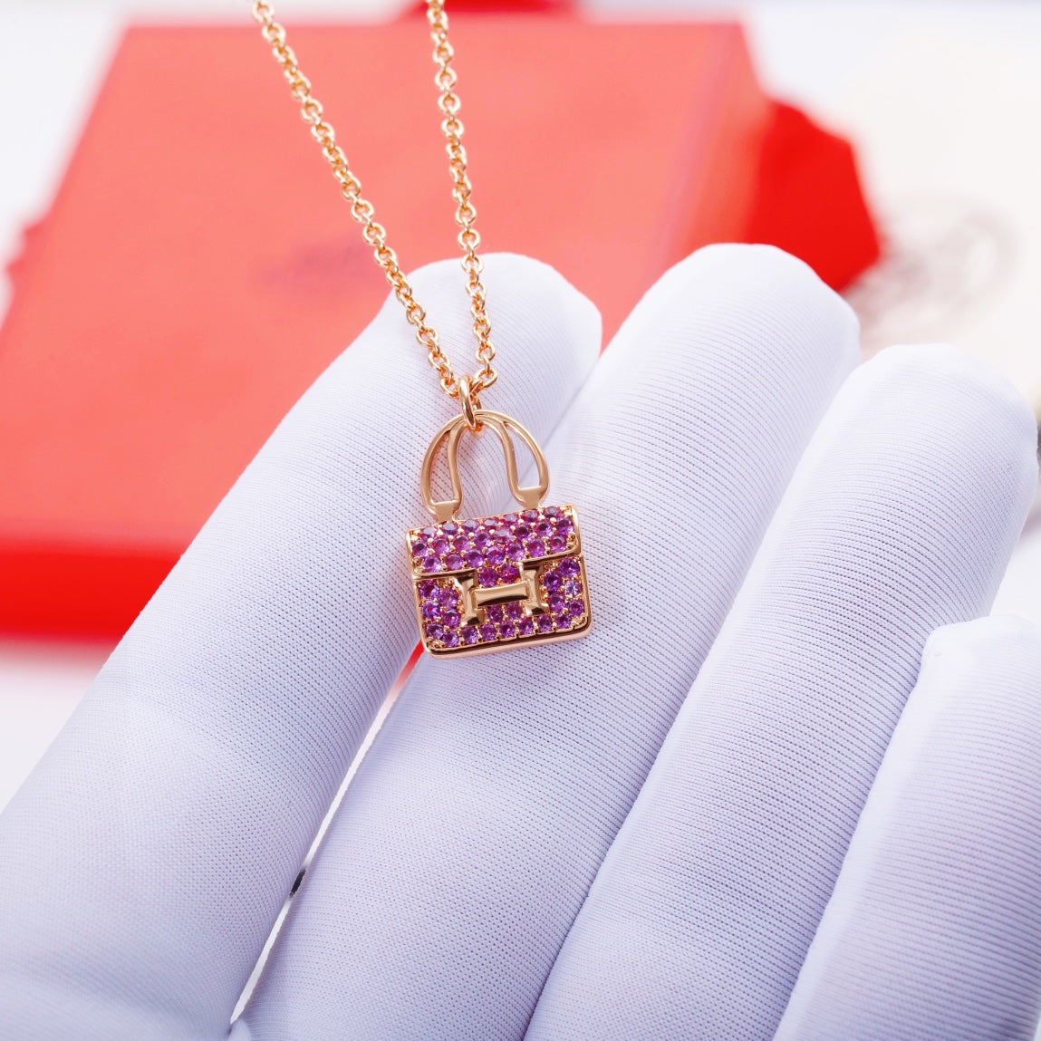 [：Polaidi Jewelry]コンスタンスペンダント パープルダイヤモンドネックレス