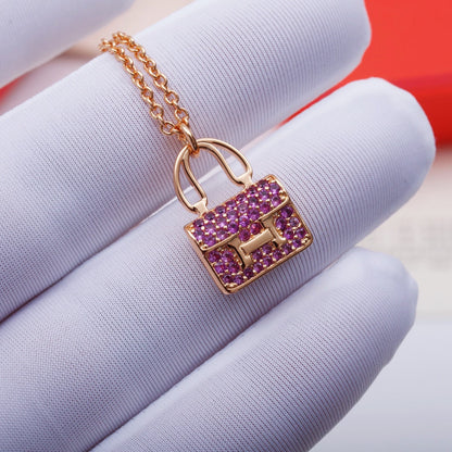 [：Polaidi Jewelry]コンスタンスペンダント パープルダイヤモンドネックレス