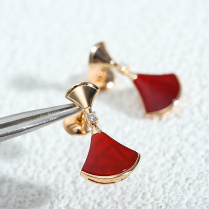 [Polaidi Jewelry]DREAM Carnelian PINK GOLD EARRINGS