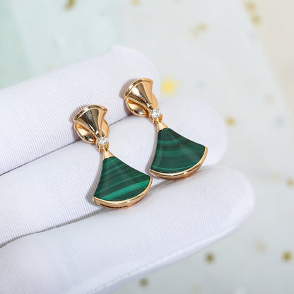[：Polaidi]DREAM MALACHITE PINK GOLD EARRINGS